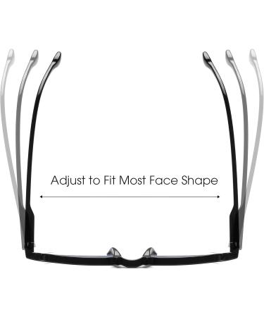 JM 4 Pack Square Reading Glasses - Blue Light Blocking Computer Readers for Men & Women - Mixed Colors Spring Hinge 1.25x - Buy Online on GoSupps.com