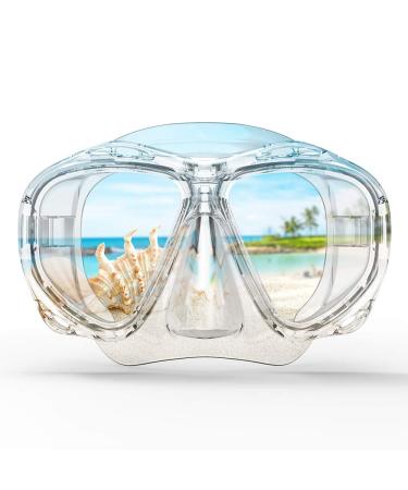 COPOZZ Scuba Mask, No Fogging Snorkeling Scuba Dive Glasses, Great Seal Free Diving Tempered Glass Mask Goggles Transparent