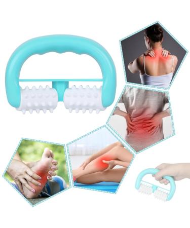 Massage roller handheld massage balls muscle relaxation body massage roller anti cellulite self -massage roller fascia ball muscle therapy roller massage device for legs back arms shoulder foot blue
