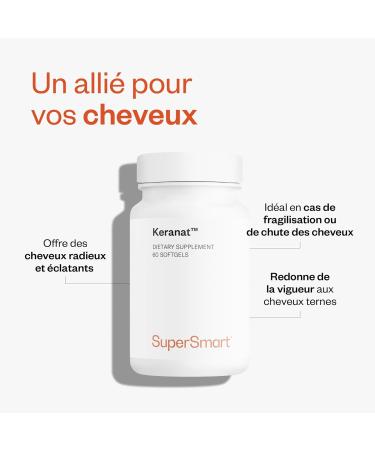 Keranat - Sant des Cheveux et du Cuir Chevelu - Anti-Chute - Enrichi en Zinc et en Biotine (Vitamine B8) - Aide Maintenir un M tabolisme normal - Ingr dients Naturels - SuperSmart - Buy Online on GoSupps.com