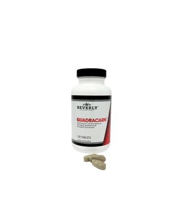 Beverly International Quadracarn 4X-Potency Lab Tested Ultra-Premium Carnitine Blend for Fat Loss Muscle Definition Metabolism Mood Energy Boost Anti-Aging Brain Function. 120 Tablets.