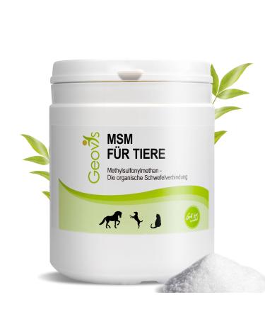 Geovis MSM powder for animals 500g - organic sulfur - ideal for horse - dog - cat - high -dose 99.9% pure methyl sulfonylmethane - joints muscles fur - feed