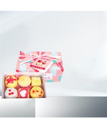  FAMoUsGoods Bath Bombs Cake Shape Bath Bombs Essential Oil Dry Skin Hydration for Bubble Bath Spa Birthday Gift Set of 6 - Buy Online on GoSupps.com