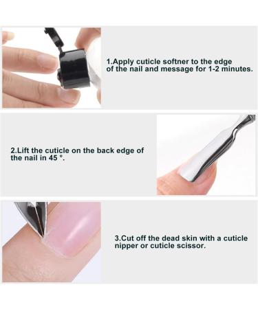 Cuticle Pusher Dual Sided - Stainless Steel Spoon End Wedge End Nail Cuticle Pusher Tool for Salon & Home Use - Buy Online on GoSupps.com