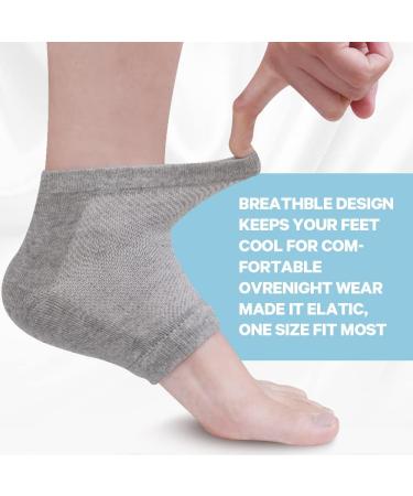Hilph Gel Heel Socks - Moisturizing Open Toe Foot Care for Cracked Dry Heels - 2 Pairs Gray - Ideal for Men & Women - Buy Online on GoSupps.com