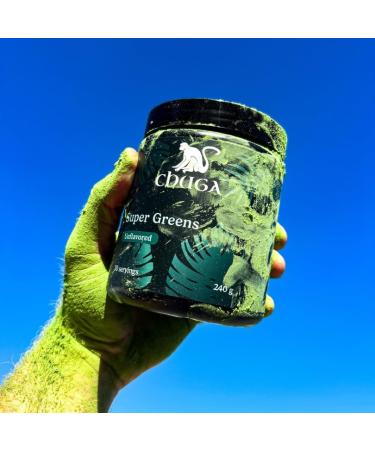 Chuga's Super Greens Powder Organic Superfood Blend with Greens Fruits & Probiotics Boosts Energy Detox and Digestion Vegan Non-GMO Gluten-Free Keto Friendly - 30 Servings - Buy Online on GoSupps.com
