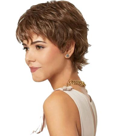 Shop Kkjkk Women's Fluffy Short Gigs - Elegant Naturally Brown Synthetic Hair Wigs for Cosplay Parties and Daily Wear | International Shipping Available - Buy Online on GoSupps.com