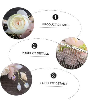 FRCOLOR Bridal Hair Comb French Side Combs Flower Headpiece Hanfu Hair Pin Rhinestone Barrettes for Women Wedding Hair Accessories Alloy Bride Crystal Spun Yarn Pink - Buy Online on GoSupps.com