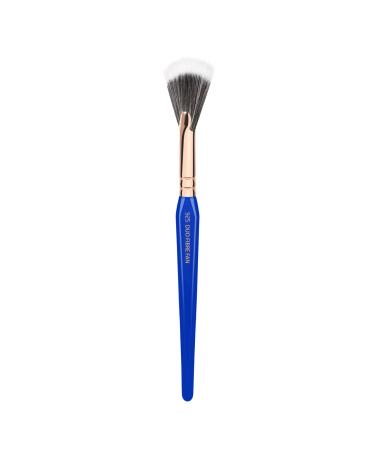 Bdellium Tools Professional Makeup Brush - Golden Triangle 925 Duo Fibre Fan - With All Vegan and Soft Synthetic Fibers For Lightweight Application/Highlighting (Blue 1pc)