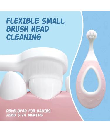 Ultra Soft Baby Toothbrush Set for 6-24 Months | Gentle Gum Care with Soft Flow Bristles - Pink & Blue - Buy Online on GoSupps.com