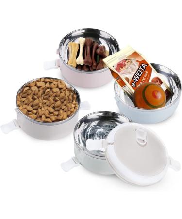Spill Proof Stainless Steel Pet Travel Bowl - 4 Layer Portable Water and Food Storage Container with Handle for Outdoor Traveling - Buy Online on GoSupps.com
