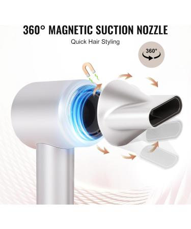 Professional Ionic Hair Dryer 1800W | Fast Drying Blow Dryer for Home & Travel | Lightweight & Quiet Concentrator Nozzle - White - Buy Online on GoSupps.com