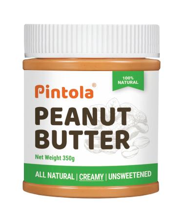 Pintola Pintola All Natural Peanut Butter (Creamy) | Unsweetened | 30g Protein | Non-GMO | Gluten Free | Cholesterol Free (350g)