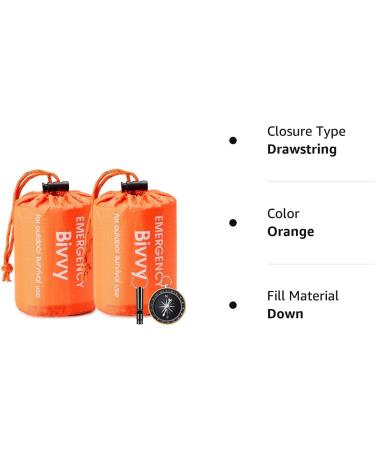 Esky Emergency Sleeping Bag 2 Pack - Waterproof Lightweight Survival Shelter Blanket with Compass and Whistle - for Camping, Hiking, Outdoor Adventure - Buy Online on GoSupps.com