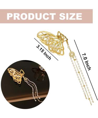 Butterfly Hair Clips Metal Hair Clip Large Claw Clips Women's Claw Clips Hair Clips Butterfly Metal Beautiful Hair Accessories for Girls and Women - Buy Online on GoSupps.com