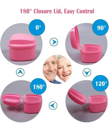 Denture Bath Case Orthodontic Dental Retainer Box Plastic False Teeth Bath Box Denture Cleanning Set Container Soaking Denture Bath for Storing Soaking Dentures Cleaning Box with Filter(Pink) - Buy Online on GoSupps.com