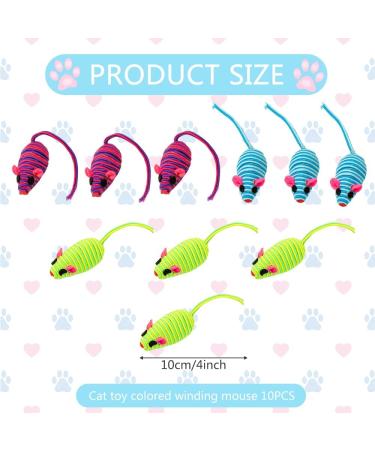 Cat Toys 10 Pcs Variety Kitten Toys Interactive Mouse Toys for Teeth Cleaning Playing Chewing Training Artificial Mouse Cat Toys for Indoor Cats Adult Young (Random Color) - Buy Online on GoSupps.com