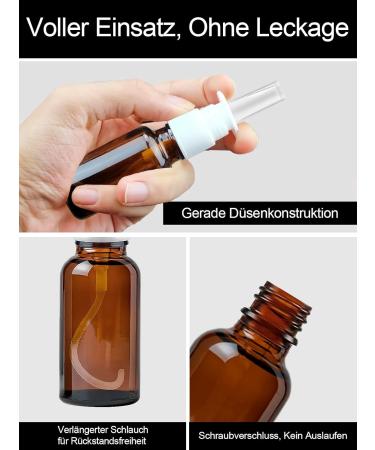 Furuising 6-Pack 20ml Glass Nasal Spray Bottles - Reusable Brown Empty Bottles with Labels & Nozzles for Perfume Essential Oils & Saline Solution - Buy Online on GoSupps.com