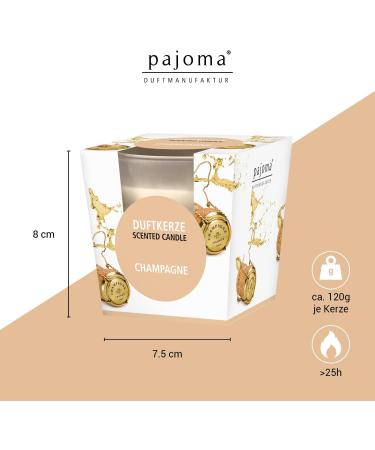 Pajoma Champagne Fragrance Candle Set - 4 Satin Glass Candles | 120g Each 25 Hours Burn Time Premium Gift Packaging - Buy Online on GoSupps.com