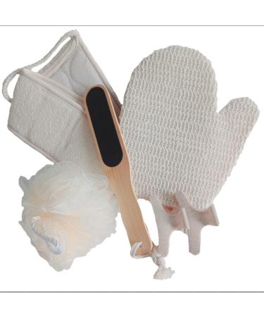 5 pc Exfoliating Spa Bath/Shower Set for Women & Men - Luxurious Body Scrub and Loofah Set - Buy Online on GoSupps.com