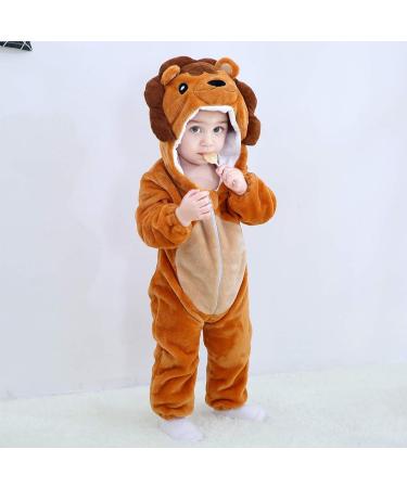 COOKY.D Unisex Winter Animal Hooded Baby Romper | 3-6 Months | Brown - Buy Online on GoSupps.com