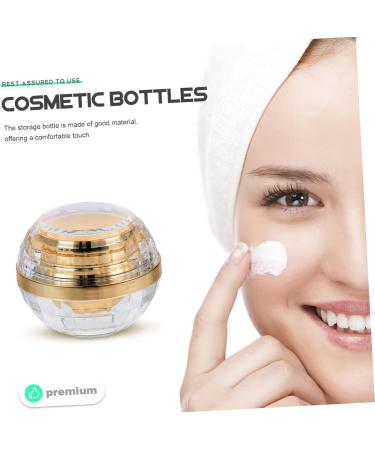 POPETPOP Cream Bottle 5g Cosmetic Jars Cosmetic Water Bottle Body Cream Jars Empty Lotion Jars Black Empty Face Cream Containers Travel Acrylic Bottle Body Multifunction Storage Bottle 7.1X6X6CM Golden - Buy Online on GoSupps.com