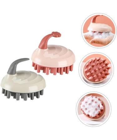 Healvian 2pcs Silicone Shampoo Comb Hair Brush Set for Kids | Baby & Kid Shampoo Brush for Shower | Silicone Massage & Cleansing Hairbrush with TPE Bristles - Buy Online on GoSupps.com
