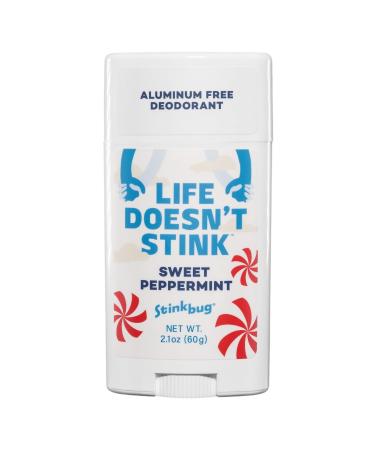 Stinkbug Naturals Organic Aluminum Free Deodorant Stick with Sweet Peppermint Coconut Oil and Essential Oils Paraben Free Sensitive Skin Deodorant 2.1 Ounces Pack of 1