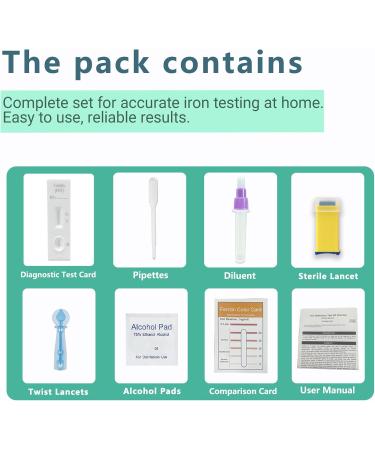 Iron Deficiency Test Kit at-Home Iron Test Kit for Anemia,Accurate & Easy to Monitor Iron Levels, Suitable for Both Children and Adults. 1 Count (Pack of 1) 1.0 - Buy Online on GoSupps.com