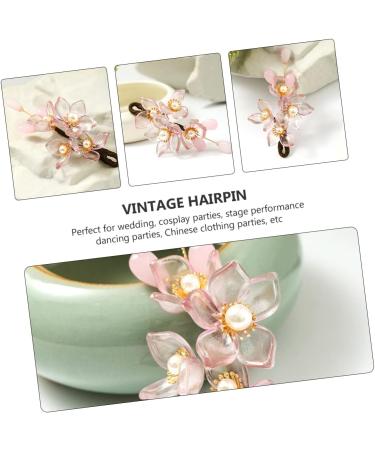 minkissy 1pc Antique Hairpin Hair Clasp Floral Headpiece Flower Hair Clip Vintage Hairpin Chinese Hair Barrettes Pink Hair Clips Floral Hair Clip Hair Clamps The Flowers Alloy Issue Card - Buy Online on GoSupps.com