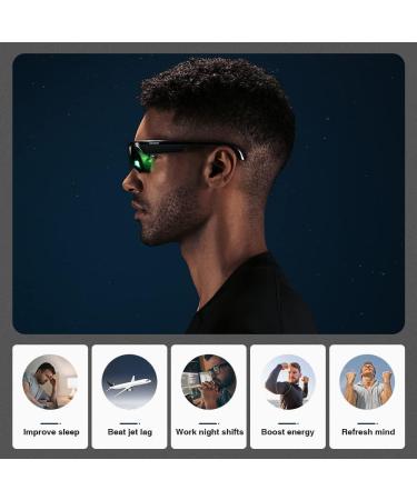 Touch Beauty Light Therapy Glasses AG-2146B - 2-in-1 Sleep & Energy Boost with Green/Red Light | Includes Travel Case - Buy Online on GoSupps.com