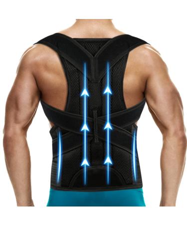 ABACKH Back Brace Posture Corrector for Women and Men - Adjustable Posture Back Brace for Upper and Lower Back Pain Relief - Improve Back Posture and Lumbar Support L(33"-37")