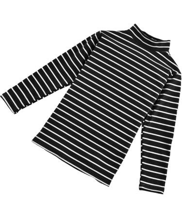 2 Pack Boys Girls Striped Fleece Thermal Underwear Tops | Long Sleeve T-Shirts 7-8 Years | Black Blue - Buy Online on GoSupps.com
