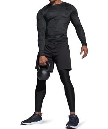 TSLA Men's UPF 50+ Long Sleeve Compression Shirts - Pack of 3 | Athletic Workout & Water Sports Rash Guard | Black/Urban Camo | Medium - Buy Online on GoSupps.com