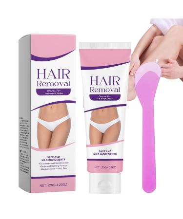 Shaving-Free Hair Removal Cream | Skin Lotion with Scraper 120g | Hair Removal Cream for Intimate Areas Legs Underarms Back Bikini Lines