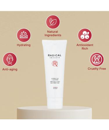 Radical Skincare Hydrating Cleanser- Non-Drying Gentle Formula | For All Skin Types | Paraben & Cruelty Free (4 Fl Oz) 4 Fl Oz (Pack of 1) - Buy Online on GoSupps.com