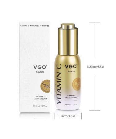 VGO Facial Serum - Anti-Aging Vitamin C & Hyaluronic Acid Formula for Dark Spots & Fine Lines - 1.01 FL Oz - Buy Online on GoSupps.com