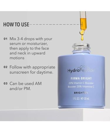 HydroPeptide Firma-Bright 20% Vitamin C Booster - Enhance Radiance & Brighten Skin | 1 Fl Oz - International Shipping Available - Buy Online on GoSupps.com