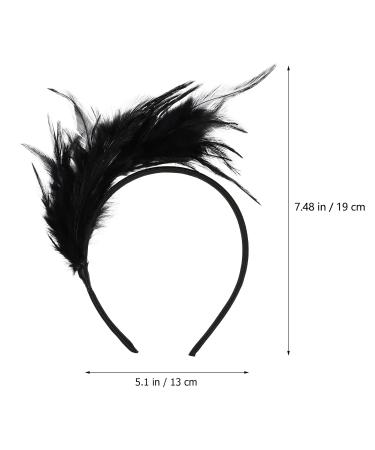 Lurrose 20s Feather Headband - Vintage Black Hairband for Weddings & Gatsby Parties | International Shipping Available - Buy Online on GoSupps.com