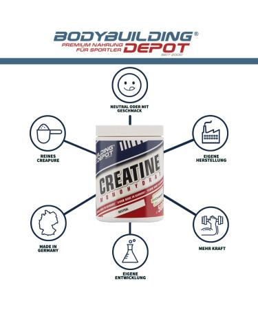 Buy Bodybuilding Depot Creapure Creatine 500G - High-Quality Vegan Creatine Powder from Germany 100% Pure for Performance Boost - Buy Online on GoSupps.com