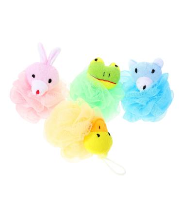 Hemoton 4pcs Bath Ball Bath Flower Bathing Loofah Shower Scrubber for Body Bath Sponge Ball Tool Aenima Loofah Sponge Practical Bath Balls Bath Puff Cartoon Pe
