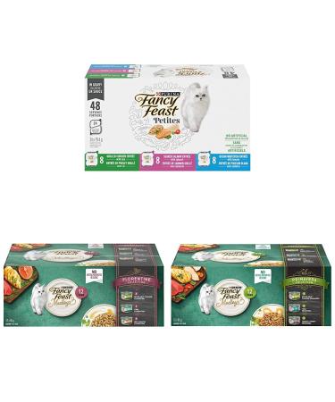 Fancy Feast Wet Cat Food Petites in Gravy Collection & Fancy Feast Wet Cat Food Elegant Medleys Florentine & Fancy Feast Wet Cat Food Elegant Medleys Primavera Wet Cat Food+ Wet Cat Food+ Cat Food