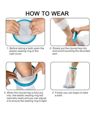 DESTRIC Waterproof Leg Cast Cover - Non-Slip, Reusable Protector for Shower and Bathing - Watertight Seal for Broken Leg, Knee, Foot, Ankle Wound - Buy Online on GoSupps.com