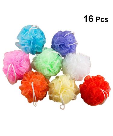 16pcs Natural Sponge Pouf Bath Sponge Set - Kids Loofah Back Scrubber & Shower Ball - Eco-Friendly Body Cleaner - Buy Online on GoSupps.com