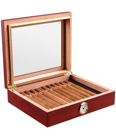 Handmade Cigar Humidor Cedar Cigar Desktop Box with Humidifier and Hygrometer Decorative Box - Buy Online on GoSupps.com