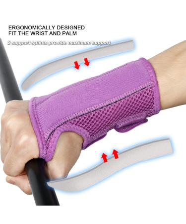 Nucamper Wrist Brace Carpal Tunnel Support for Men Women - Purple Large/X-Large - Pain Relief for Tendonitis & Arthritis - Adjustable Straps - Compression Sleeve Included - Buy Online on GoSupps.com