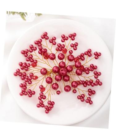 MAGICLULU 1pc Bridal Haircombs Rhinestone Haircombs Hair Combs Red Haircombs for Women Pearl Haircombs - Buy Online on GoSupps.com