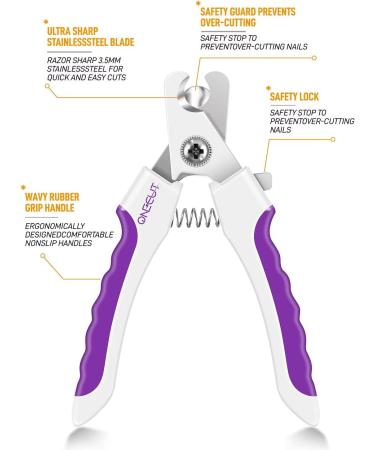 OneCut 4.7 Small Dog & Cat Nail Clipper - Stainless Steel Trimmers for Small Animals - Professional Quality Pet Nail Clipper in Purple - Buy Online on GoSupps.com