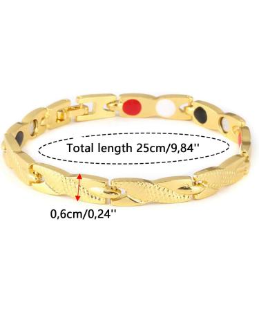 Ryaupy Stainless Steel Titanium Magnetic Bracelet for Men & Women - Gold Magnetic Bangle Jewelry - Buy Online on GoSupps.com