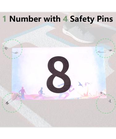 JEELAD Running Bib Competitor Numbers 1-100 | Tearproof Waterproof Tags for Marathon Races with Safety Pins | Colorful Sports Competition Events - Buy Online on GoSupps.com